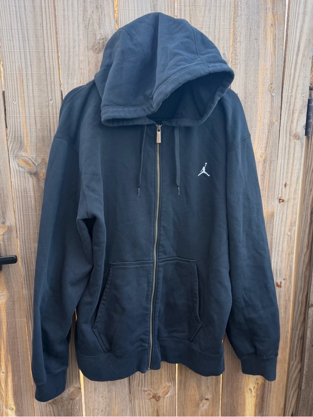 Jordan Black Full-Zip Hoodie with White Jumpman Size XL